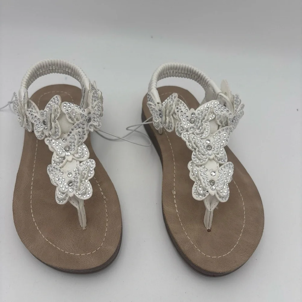 Annie White and Brown Kids Sandals‎